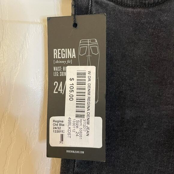 NEW! Dr. Denim Regina Black Distressed Skinny Jean, NWT, Size 24, MSRP $105 - Picture 8 of 13